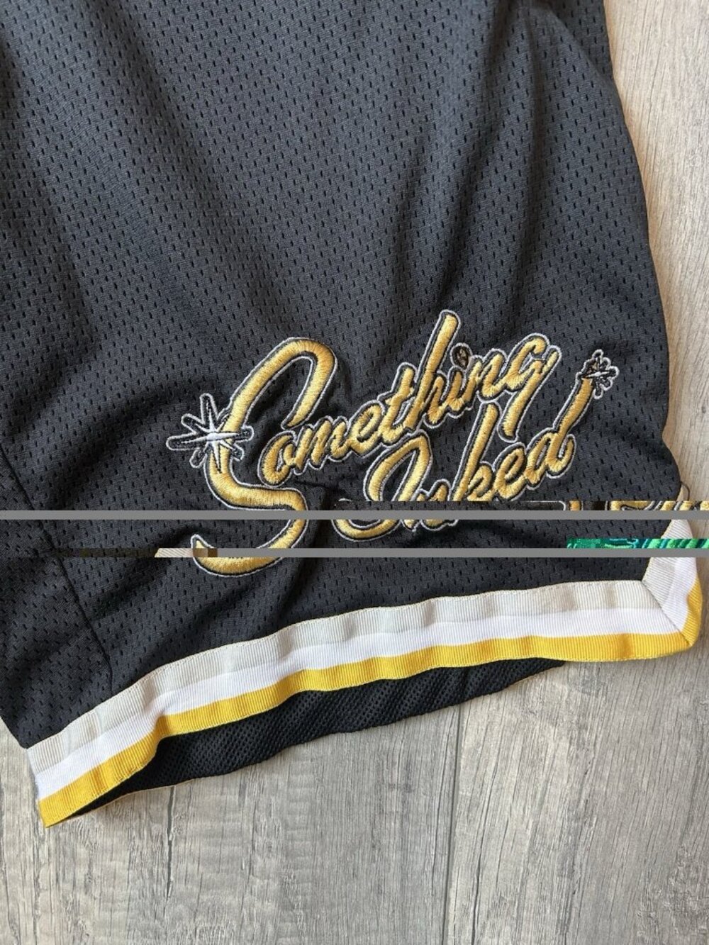 Something Inked Baseball Jersey Shorts Set Black Gold Size S Small Buttons Shirt - Picture 8 of 16